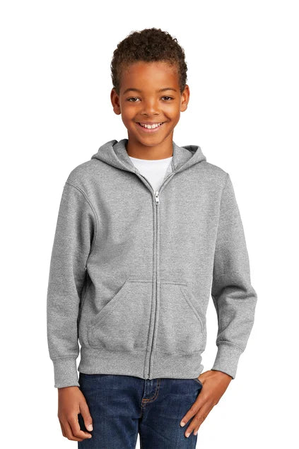 Port & Company® Youth Core Fleece Full-Zip Hooded Sweatshirt
