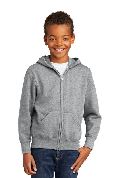 Port & Company® Youth Core Fleece Full-Zip Hooded Sweatshirt