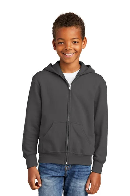Port & Company® Youth Core Fleece Full-Zip Hooded Sweatshirt