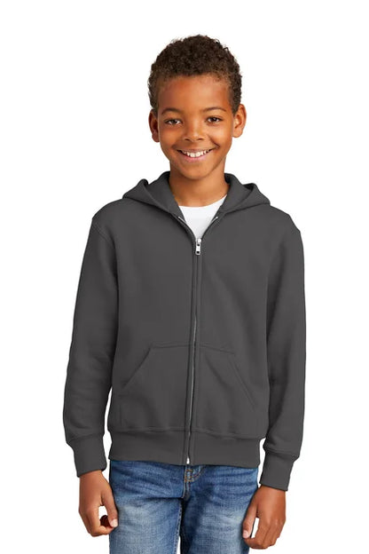 Port & Company® Youth Core Fleece Full-Zip Hooded Sweatshirt