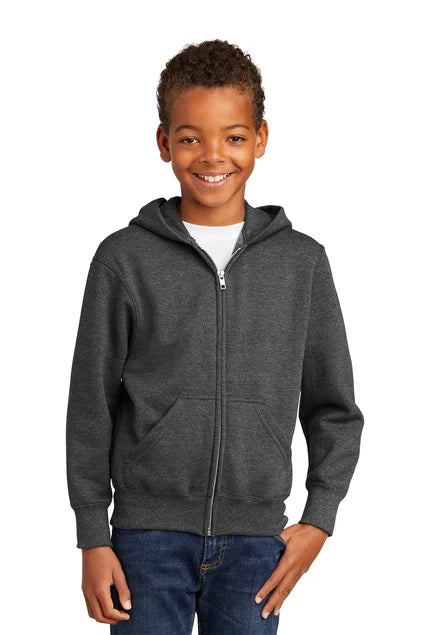 Port & Company® Youth Core Fleece Full-Zip Hooded Sweatshirt