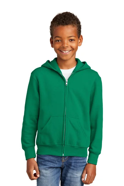 Port & Company® Youth Core Fleece Full-Zip Hooded Sweatshirt