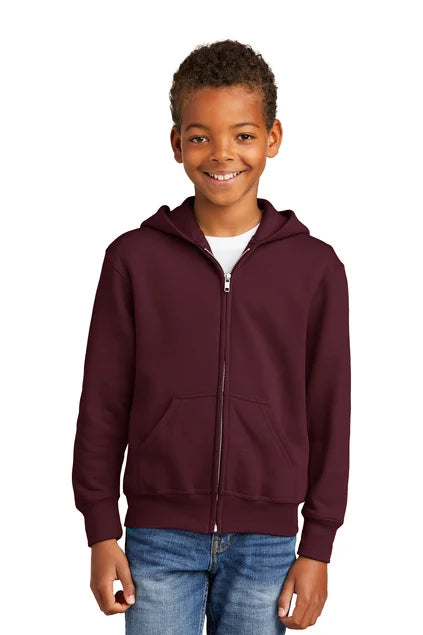 Port & Company® Youth Core Fleece Full-Zip Hooded Sweatshirt