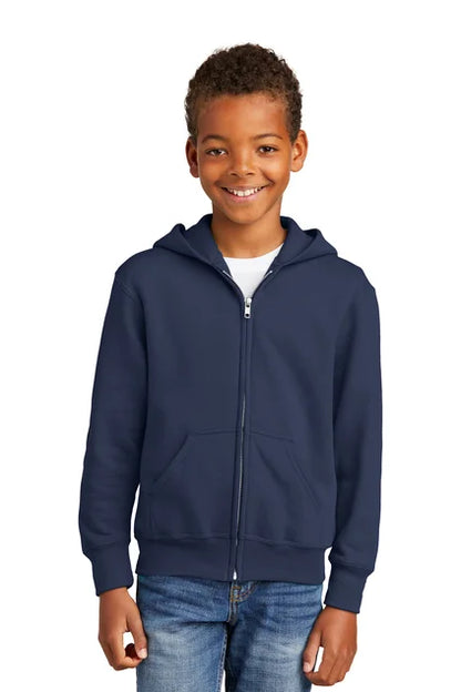 Port & Company® Youth Core Fleece Full-Zip Hooded Sweatshirt